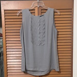 Banana Republic Gray Scalloped Blouse